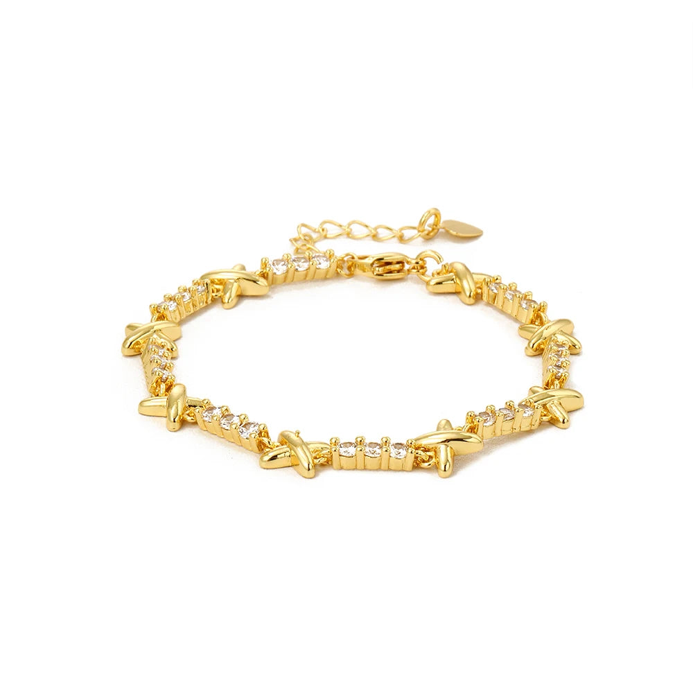 Chunky Cross Choker Necklace For Women Gold Color