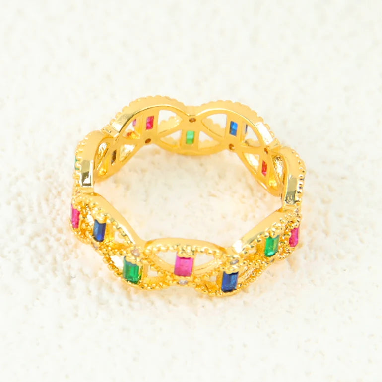 Gold Zirconia Cocktail Ring