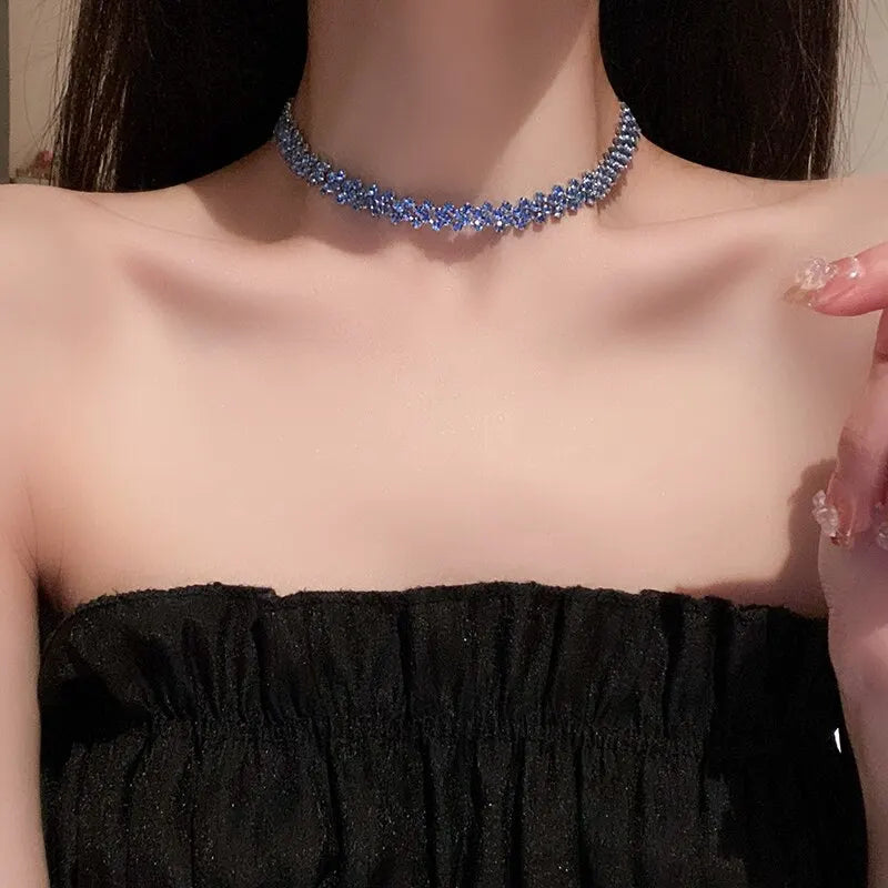 Rhinestone Crystal Choker Necklace