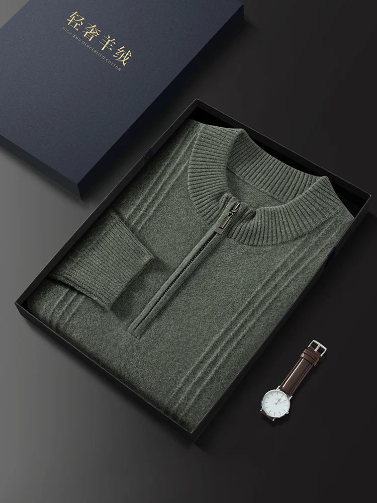 Men Cashmere Mock Neck Sweater