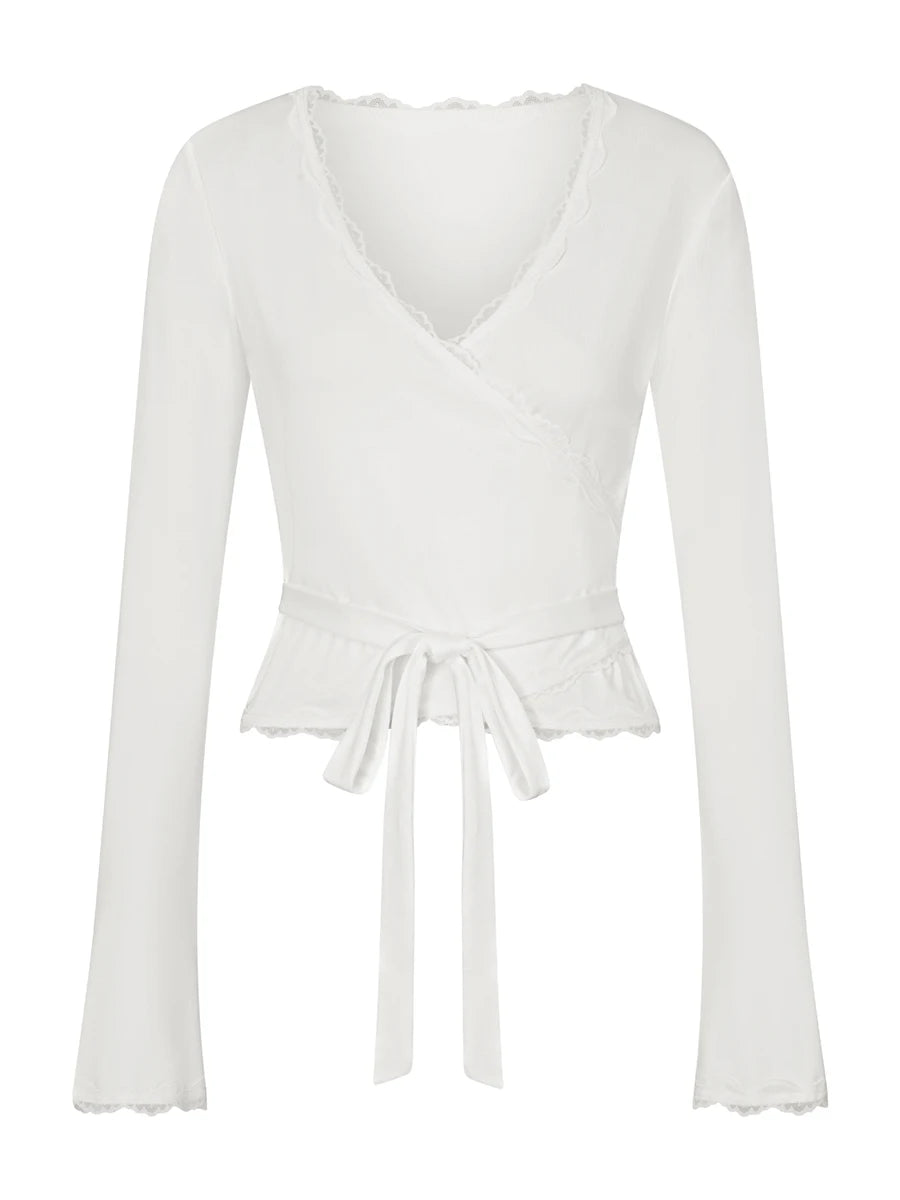 Women Wrap Tie Top