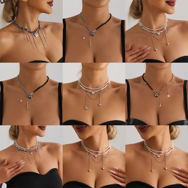 Layered Heart Pendant Necklace