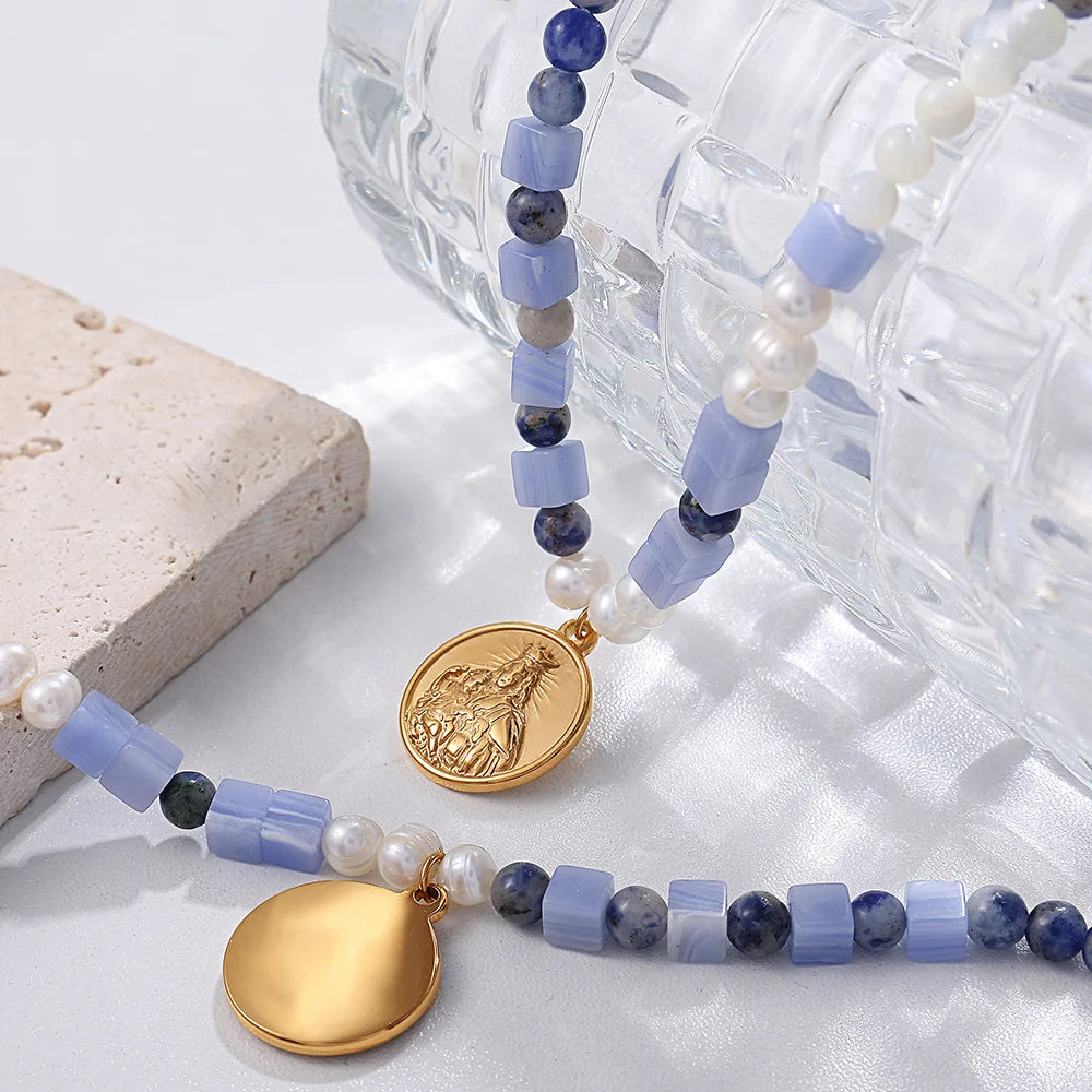 Minimalist Geometric Stone Necklace