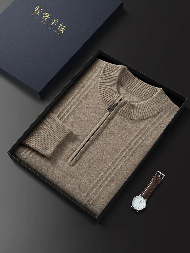 Men Cashmere Mock Neck Sweater