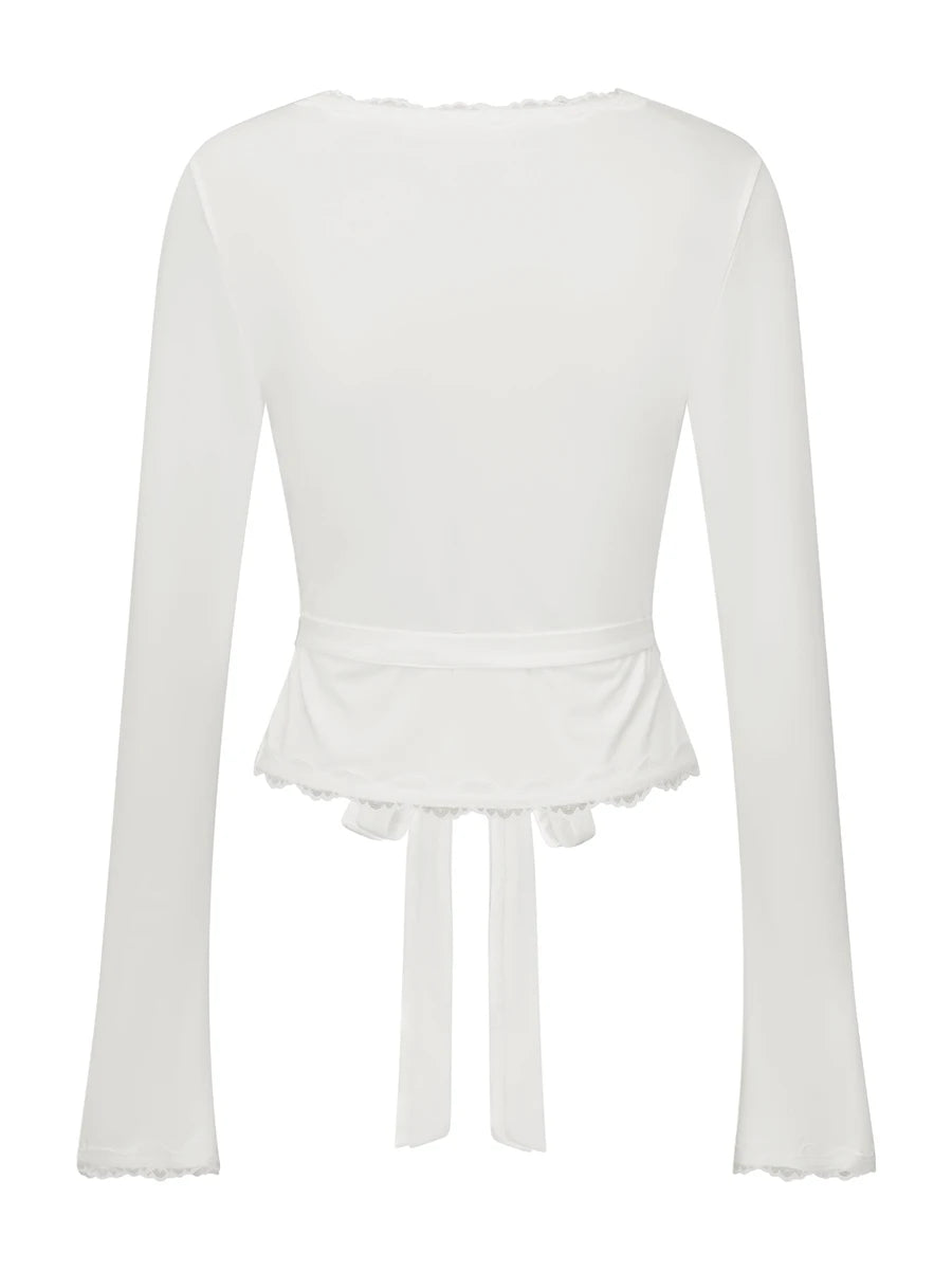 Women Wrap Tie Top