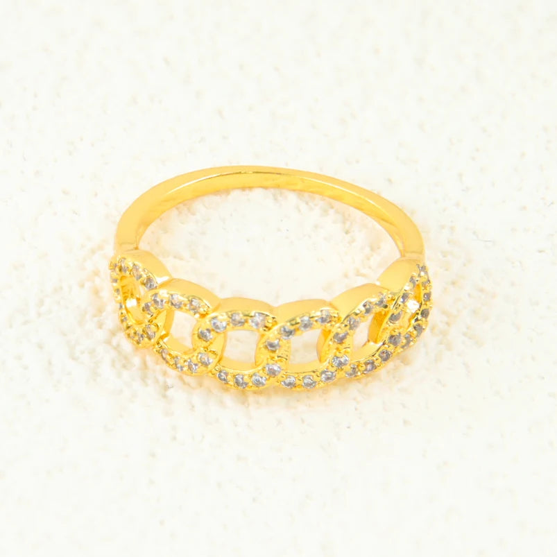 Gold Zirconia Cocktail Ring