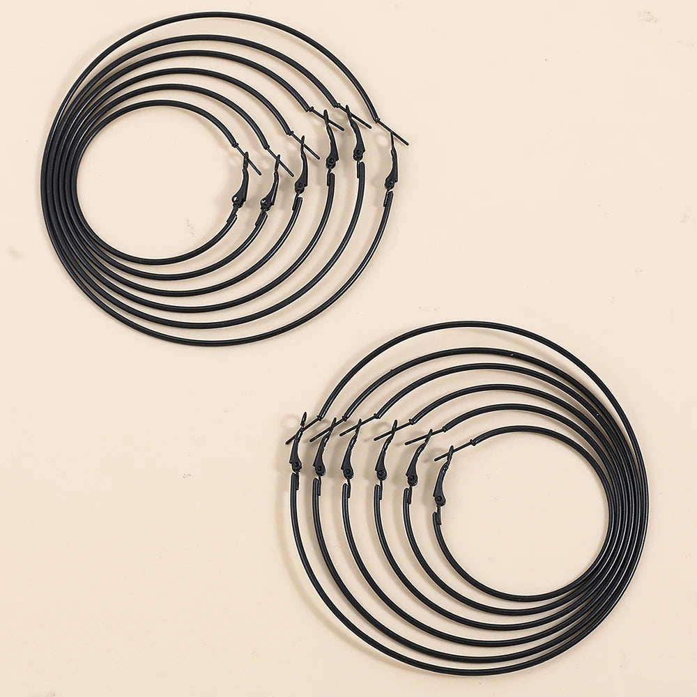Oversized Black Hoop Earrings