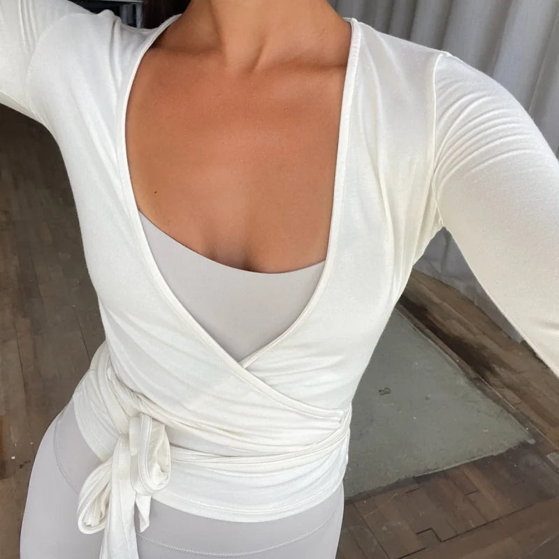Women Wrap Workout Top