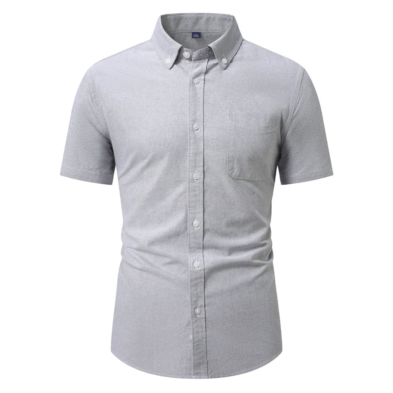 Men Oxford Short Sleeve Shirt