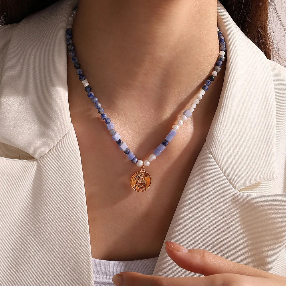 Minimalist Geometric Stone Necklace