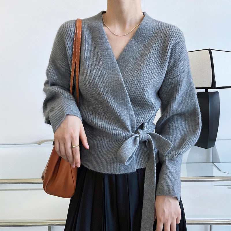 Women Knitted Wrap Cardigan