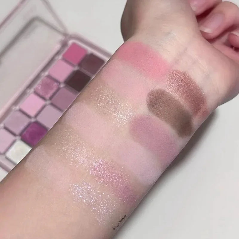 Spring Summer Pink Eyeshadow Palette Makeup Matte Shimmer