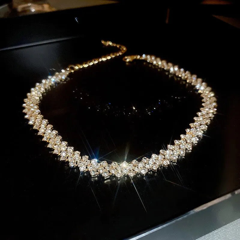 Rhinestone Crystal Choker Necklace