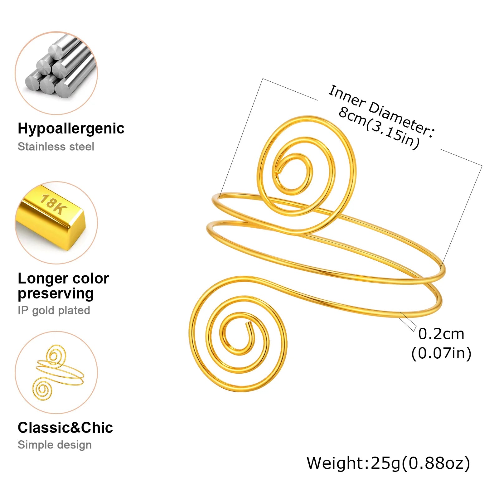 Gold Upper Arm Cuff