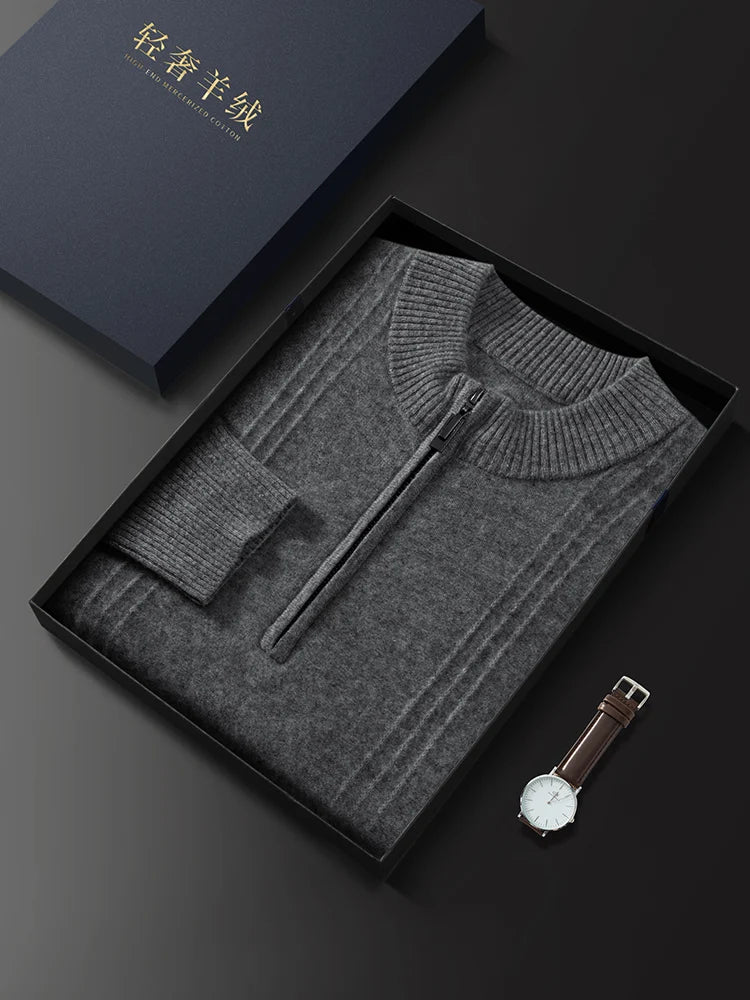 Men Cashmere Mock Neck Sweater