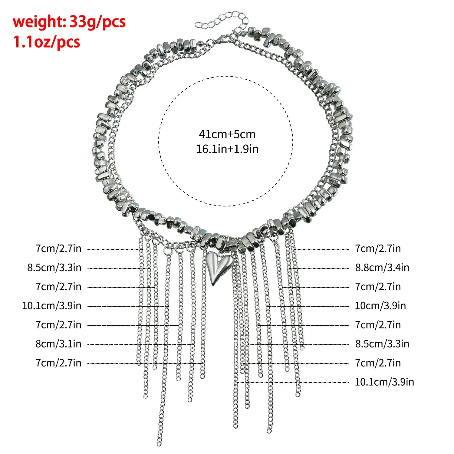 Layered Heart Pendant Necklace
