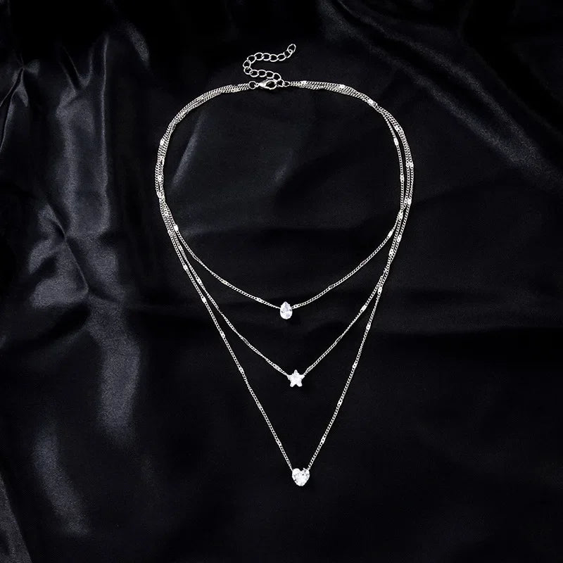 Layered Heart Pendant Necklace