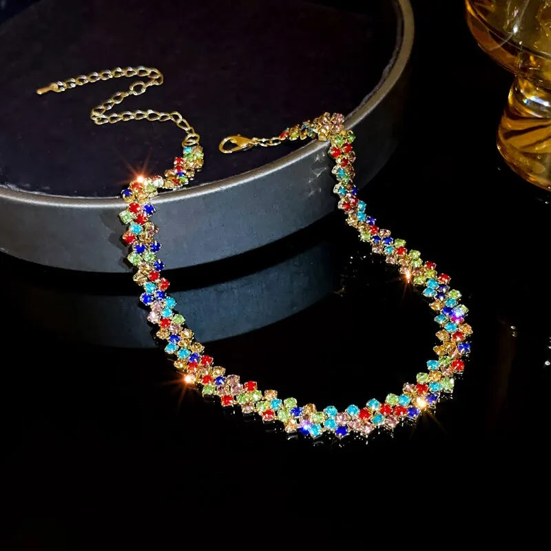 Rhinestone Crystal Choker Necklace