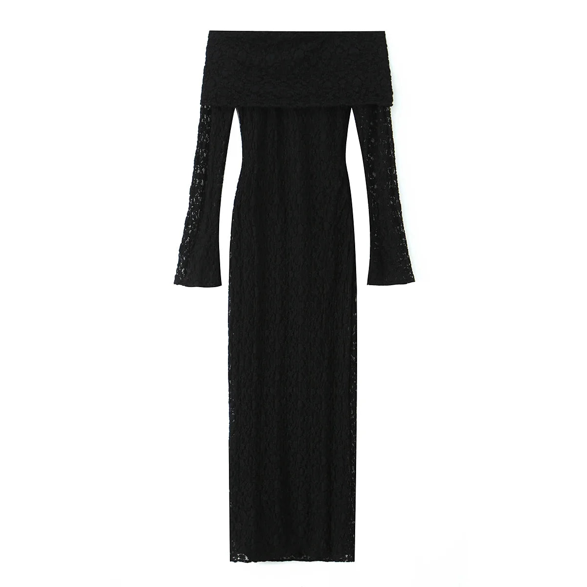 KONDALA Elegant Lace Off Shoulder Long Dress Women