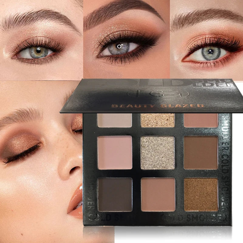 Beauty GLAZED Eyeshadow Palette 9 Color Shimmer