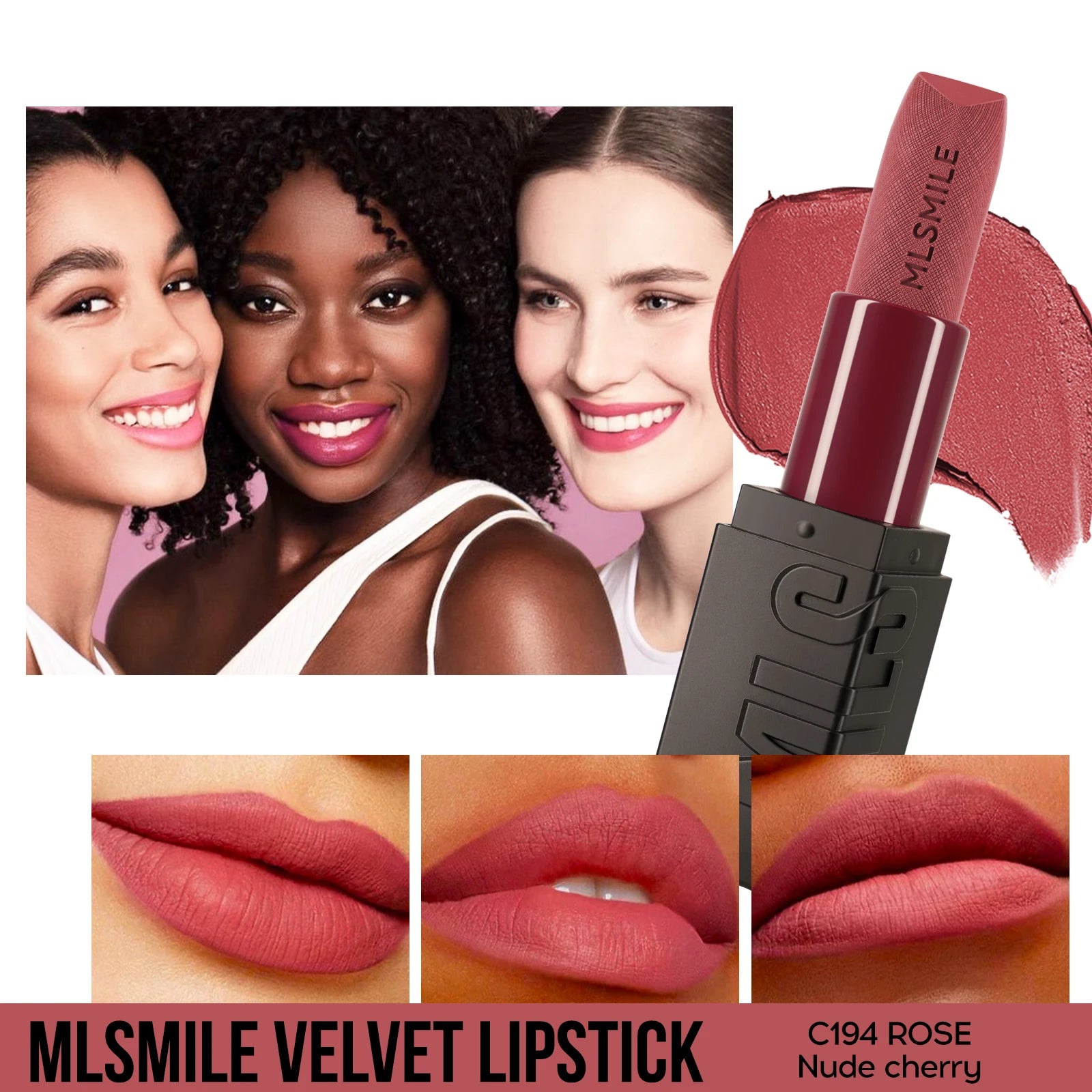 6 Color Embossed Matte Lipstick Easy to Apply