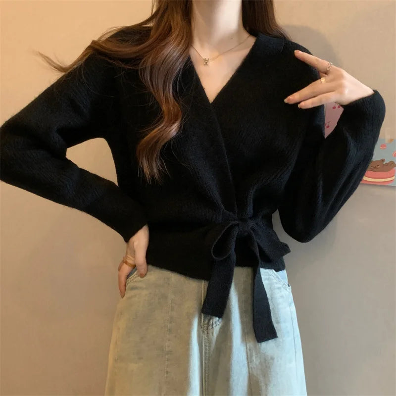 Women Knitted Wrap Cardigan