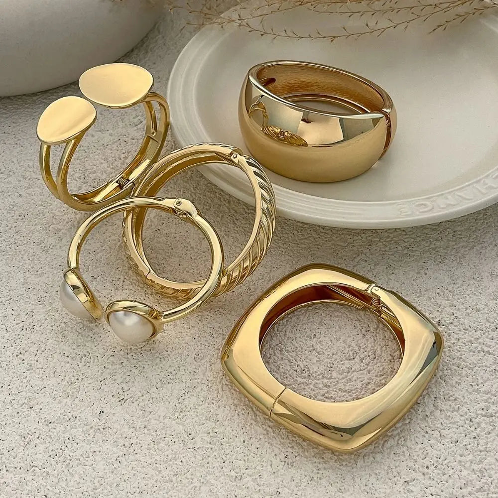 Punk Gold Bangle Bracelet