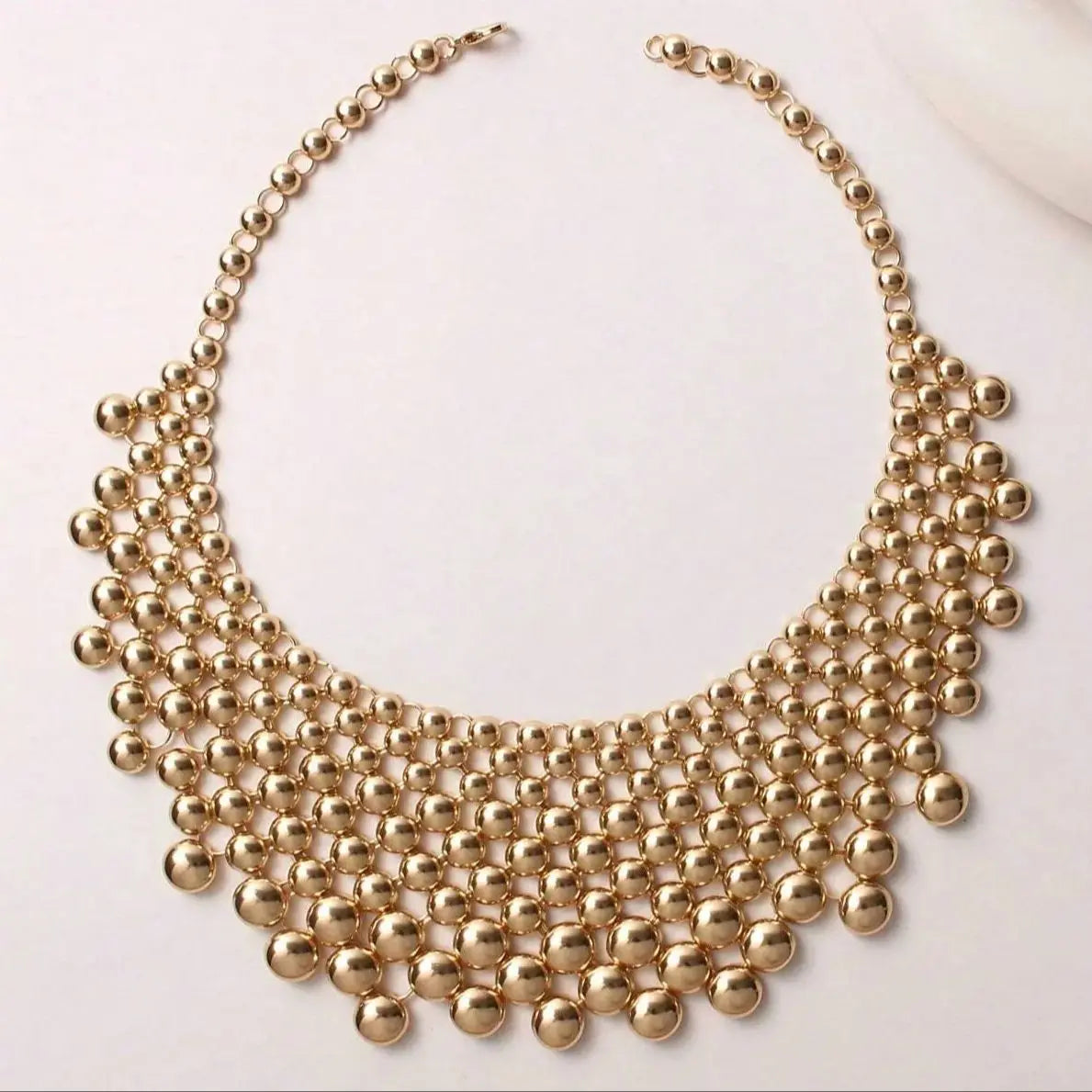 Chunky Ball Beaded Maxi Choker Necklace for Women