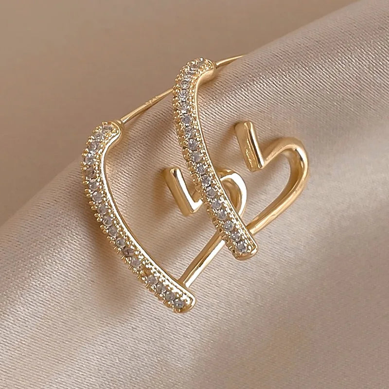 Crystal Heart Drop Earrings