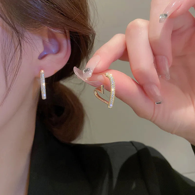 Crystal Heart Drop Earrings