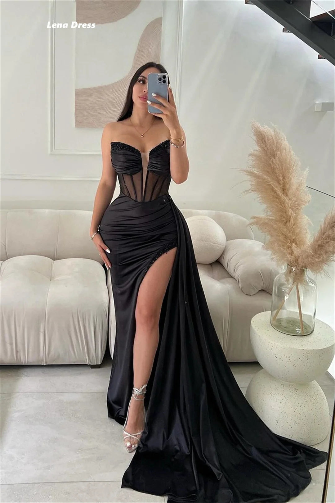 Women Satin Evening Dress