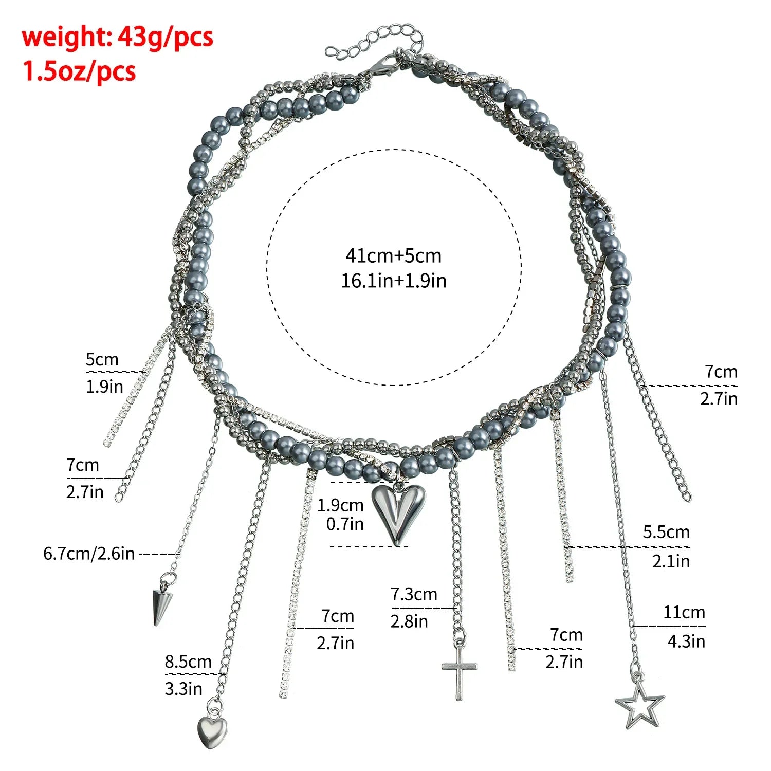 Layered Heart Pendant Necklace