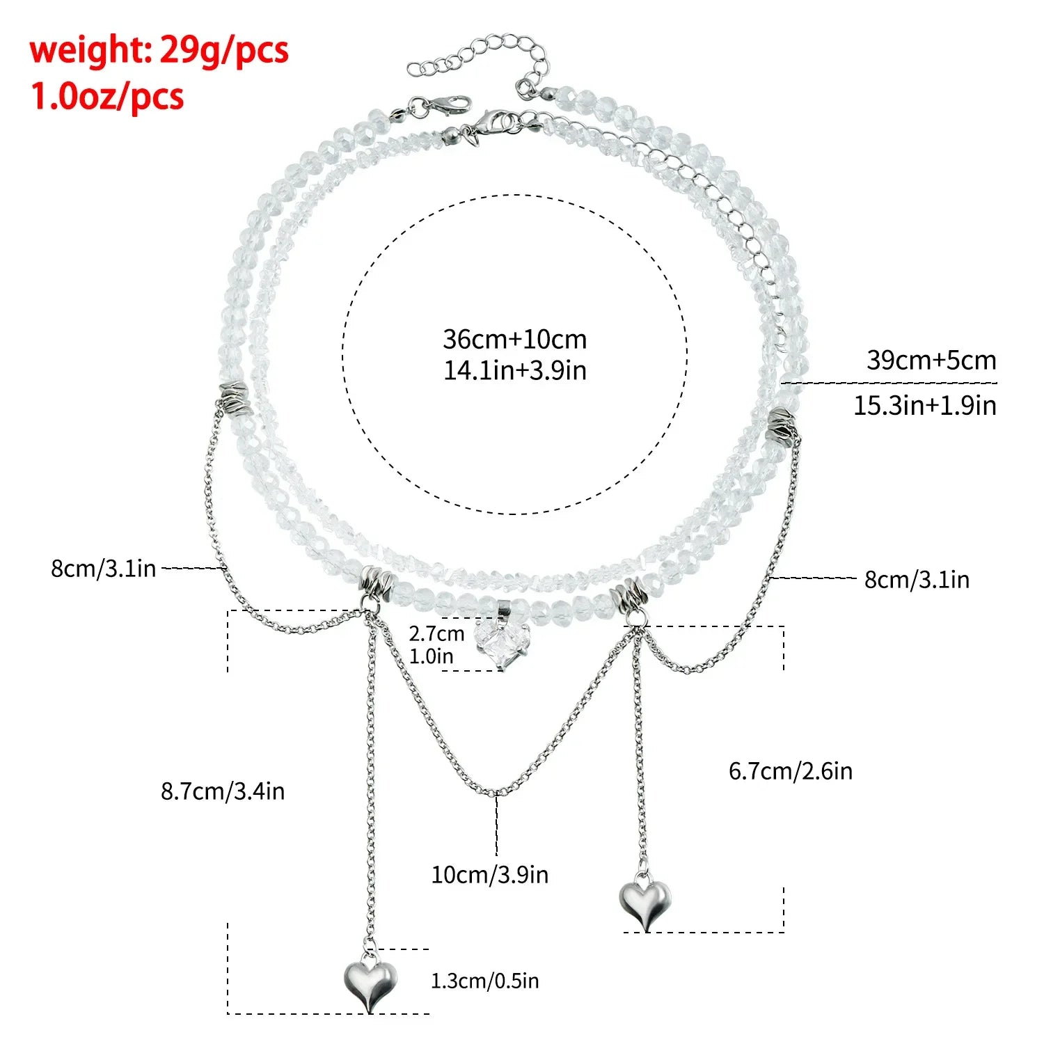 Layered Heart Pendant Necklace