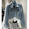 2024 New Denim Jacket for Women Slim Single Breasted Long Sleeve Short Outerwear Coat Denim Jacket Women Coat Coats