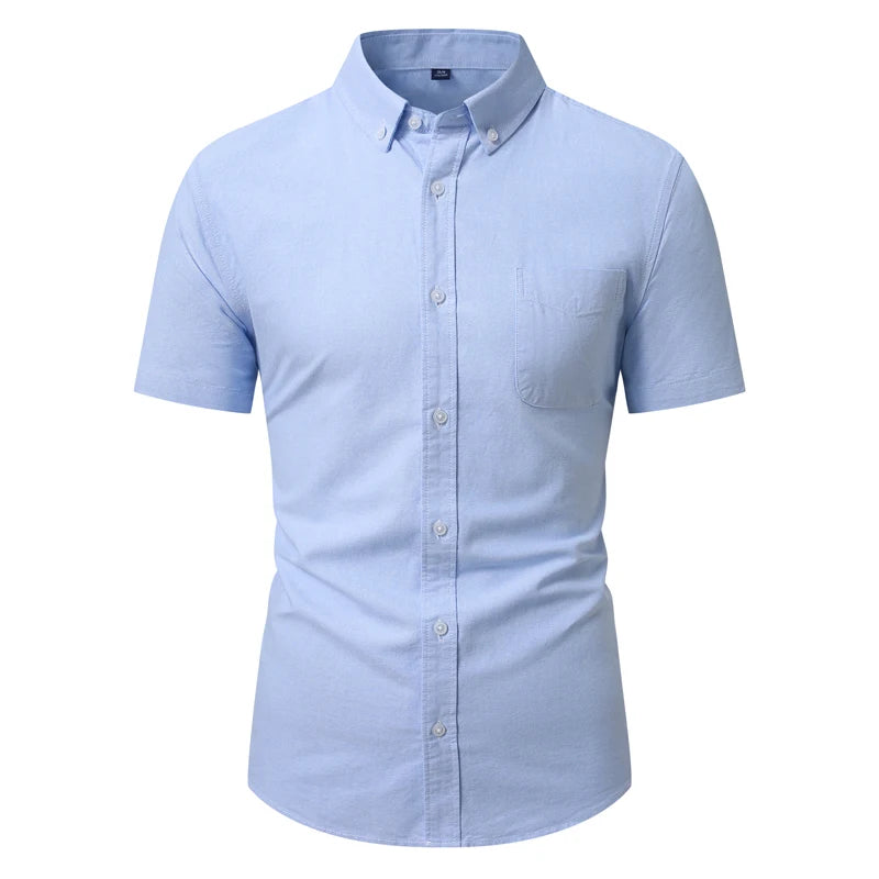 Men Oxford Short Sleeve Shirt