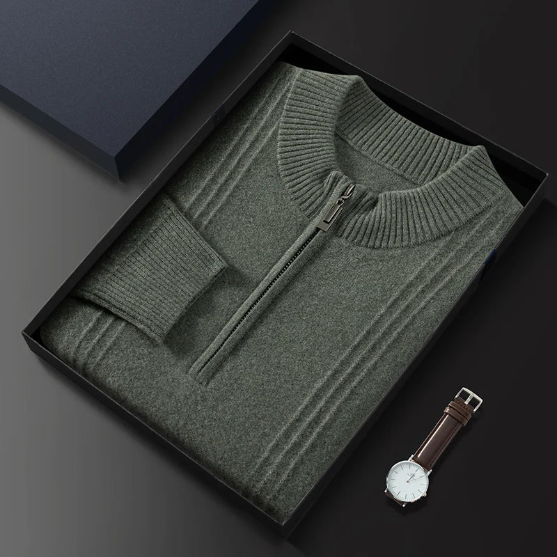 Men Cashmere Mock Neck Sweater