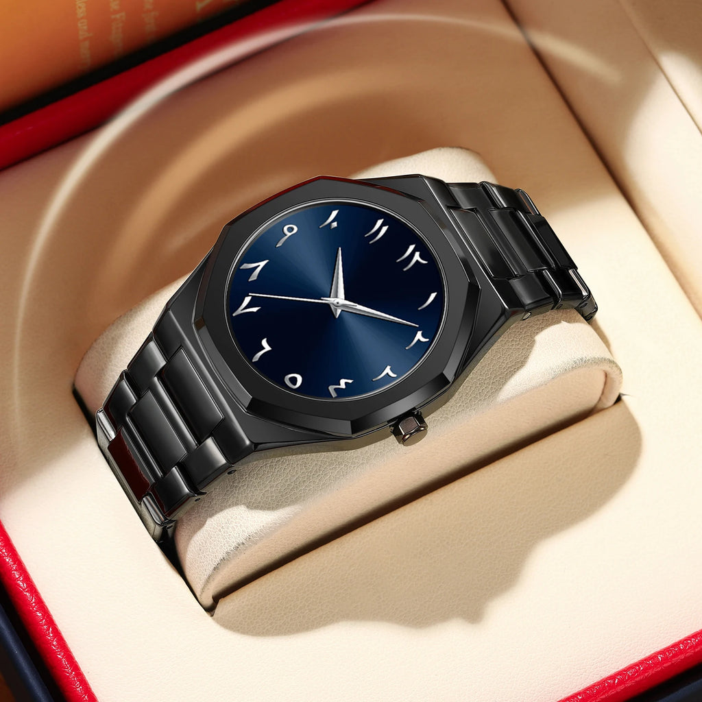 Modern Minimalist Creative All Black Men Watch 2025