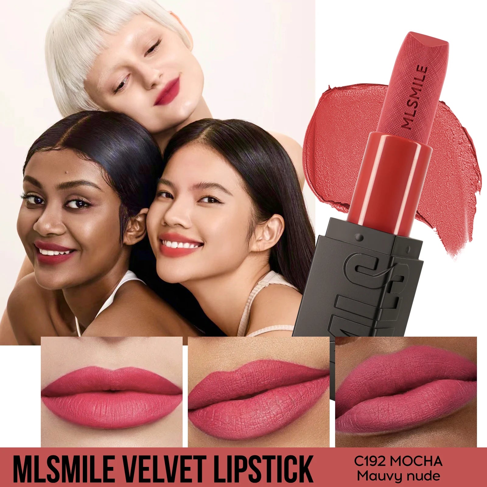 6 Color Embossed Matte Lipstick Easy to Apply