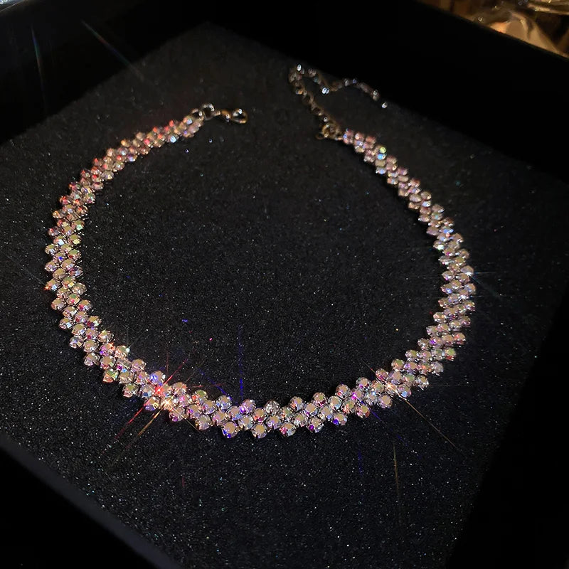 Rhinestone Crystal Choker Necklace