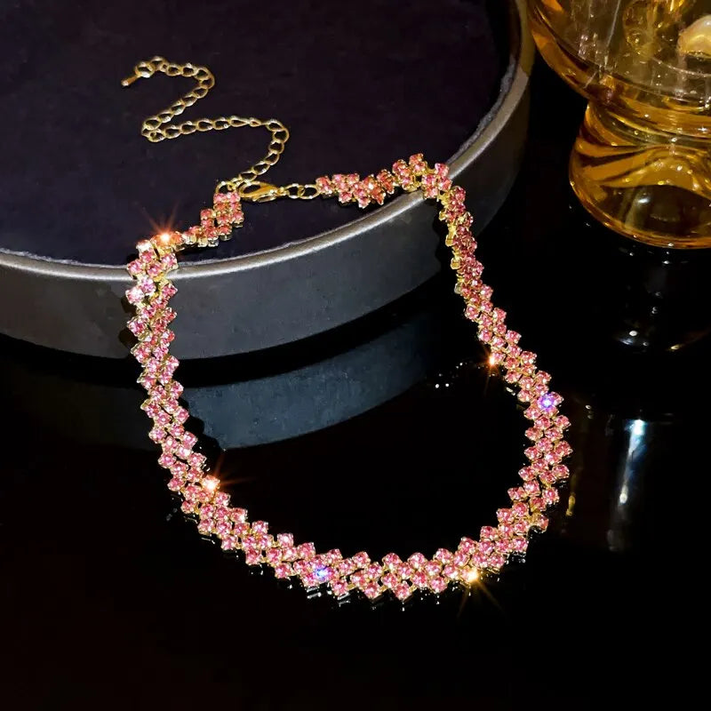 Rhinestone Crystal Choker Necklace