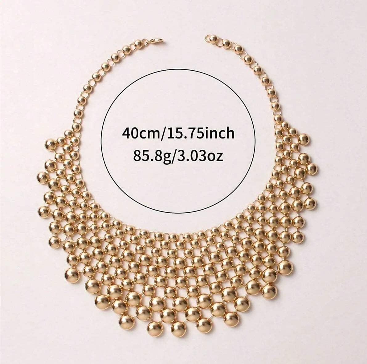 Chunky Ball Beaded Maxi Choker Necklace for Women