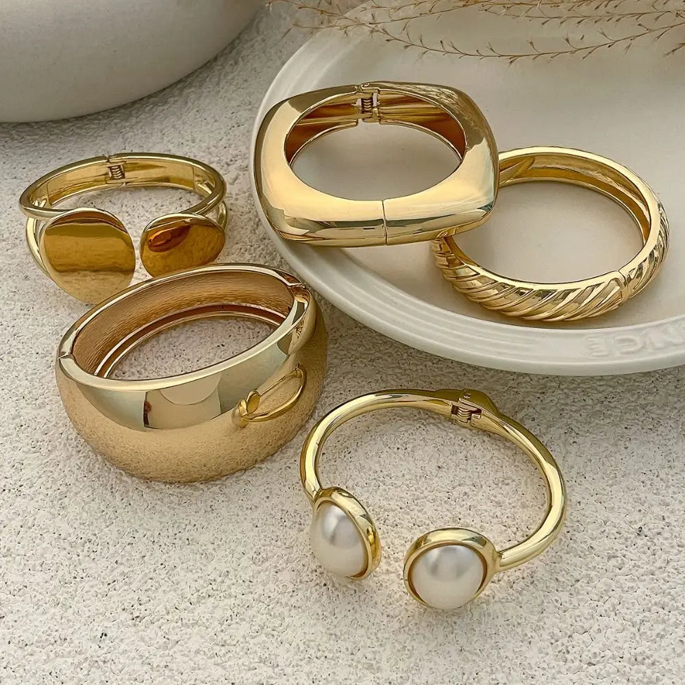 Punk Gold Bangle Bracelet