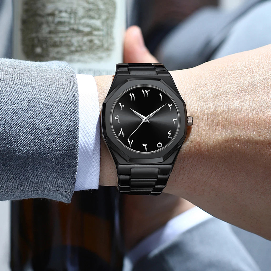 Modern Minimalist Creative All Black Men Watch 2025