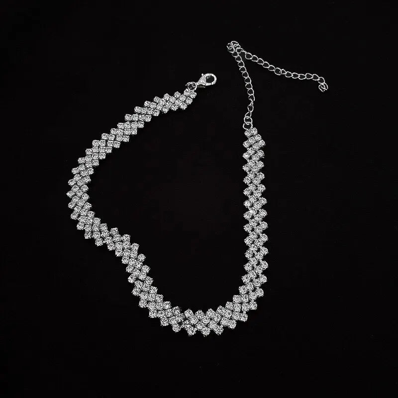 Rhinestone Crystal Choker Necklace