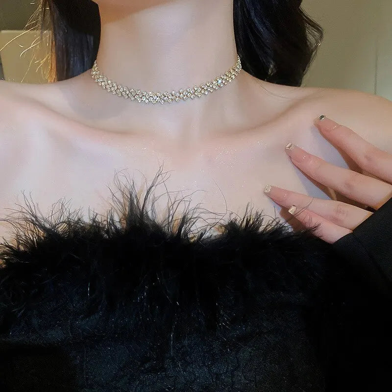 Rhinestone Crystal Choker Necklace
