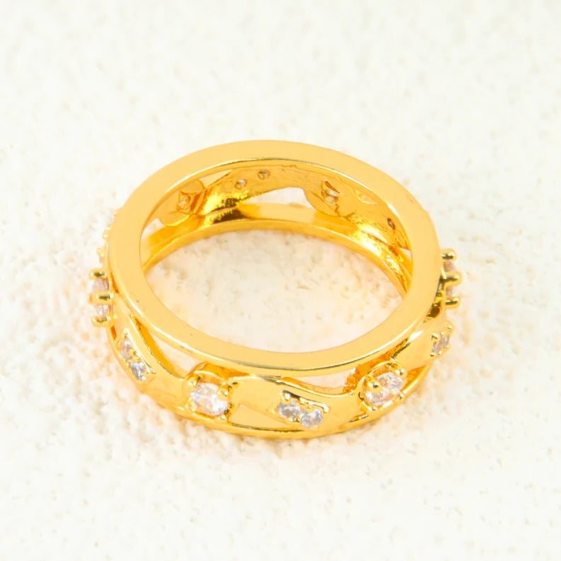 Gold Zirconia Cocktail Ring