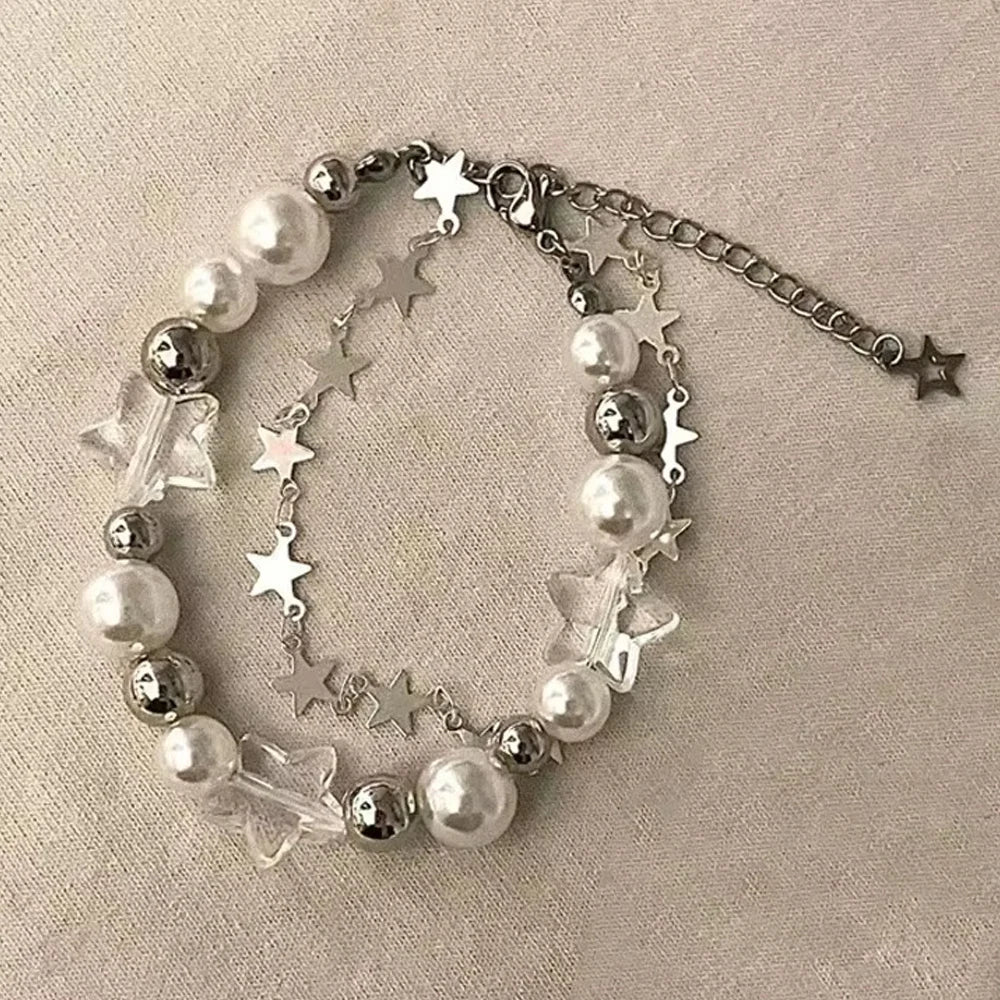 Crystal Star Pearl Bracelet