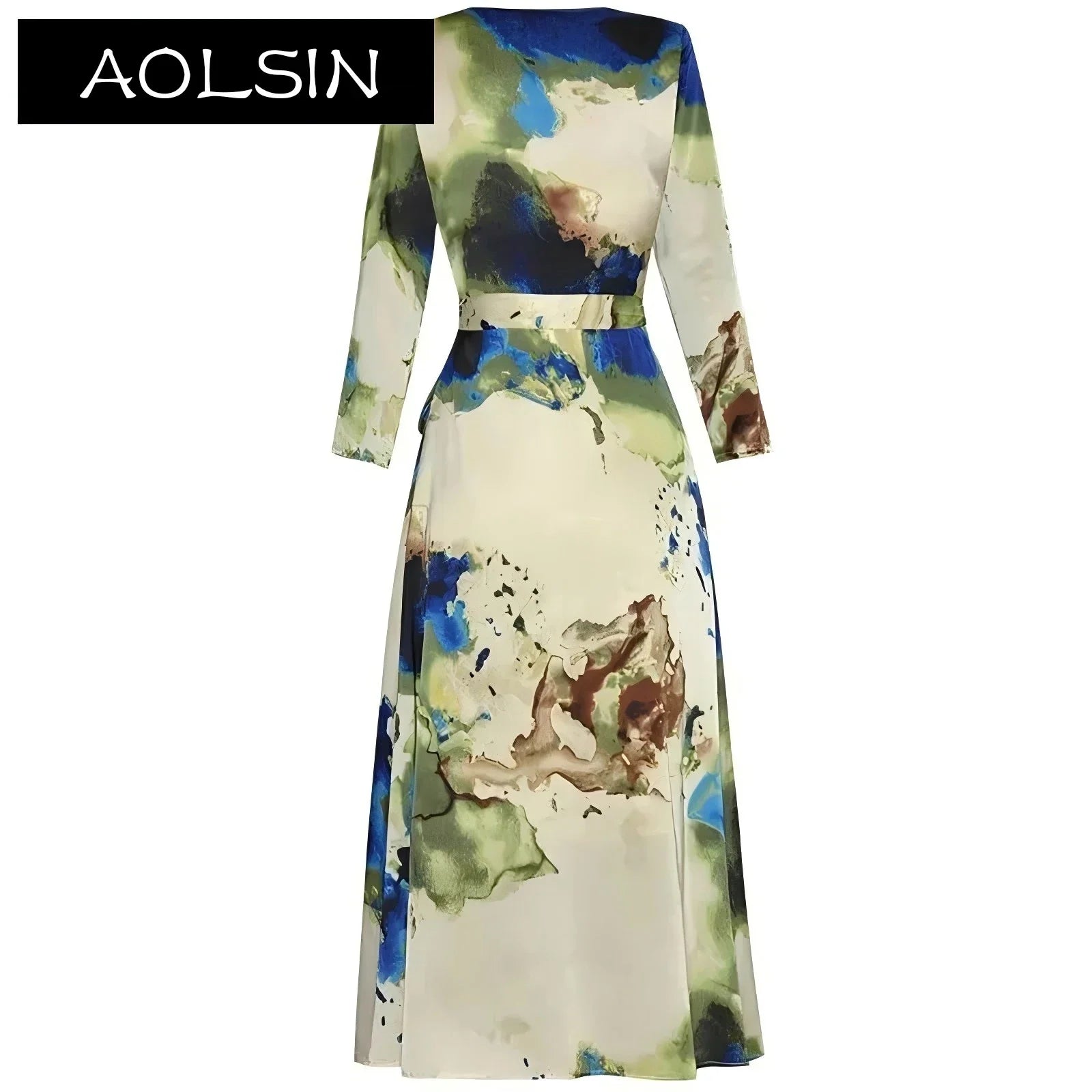 Fashion Designer Womens Lace Up Wrap Dress V Neck