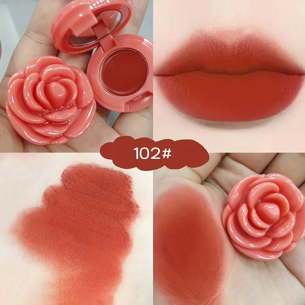 Creative Rose Shaped Matte Lipstick Velvet Mousse