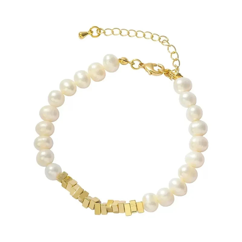 Silver Pearl Hand Bracelet